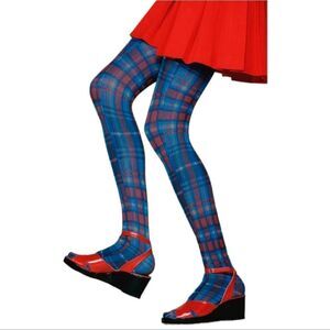 NEW Vintage 70s Amerex panti-o's avant‎ garde plaid tights stocking XS/S